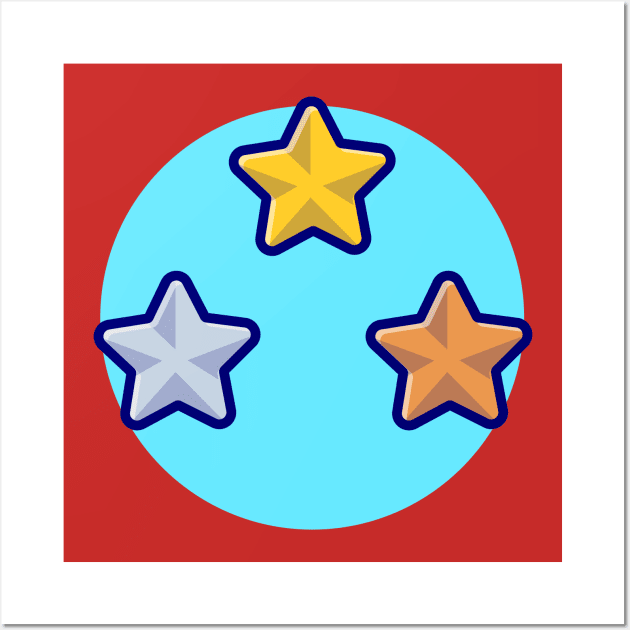 Star Collection Cartoon Vector Icon Illustration Wall Art by Catalyst Labs